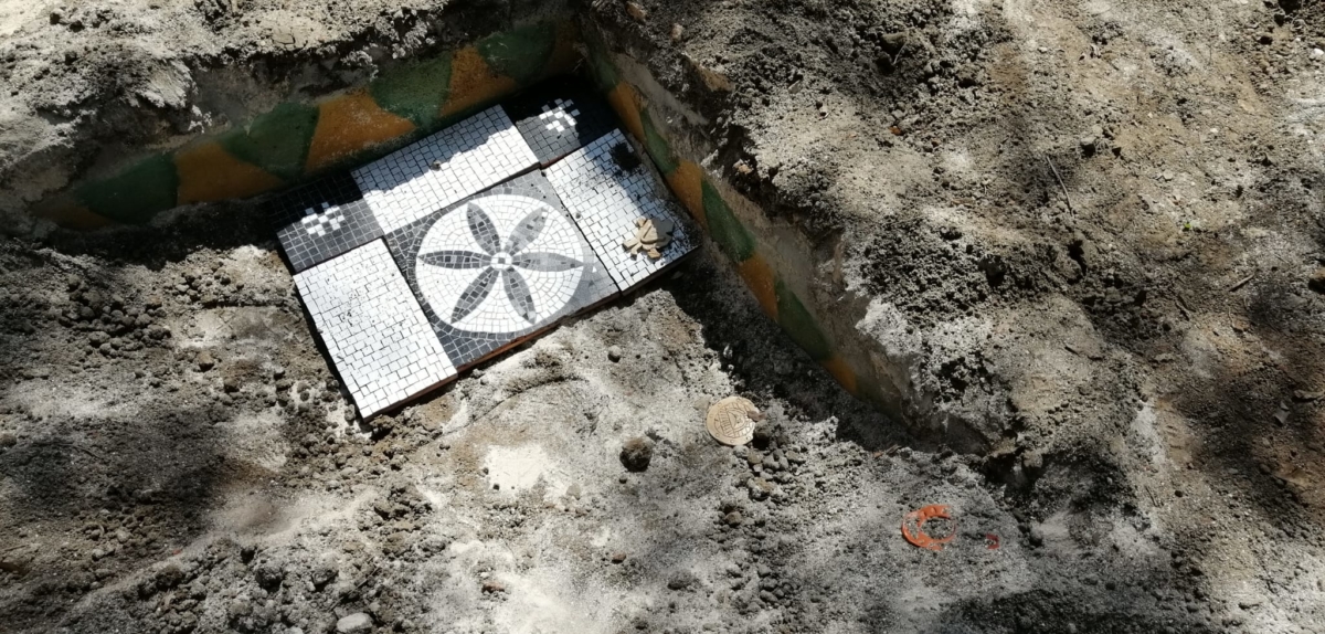 Taller simulación arqueologia y Mosaico